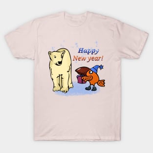 Cute bird and polar bear T-Shirt